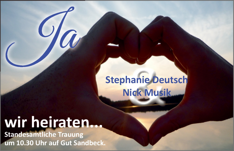 Hochzeitsanzeige von Stephanie Deutsch von WESER-KURIER