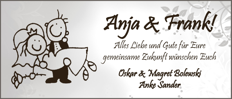 Hochzeitsanzeige von Anja  von WESER-KURIER