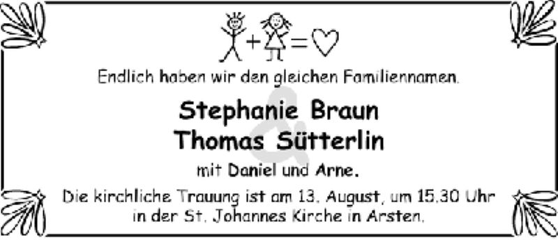 Hochzeitsanzeige von Stefanie Braun von WESER-KURIER