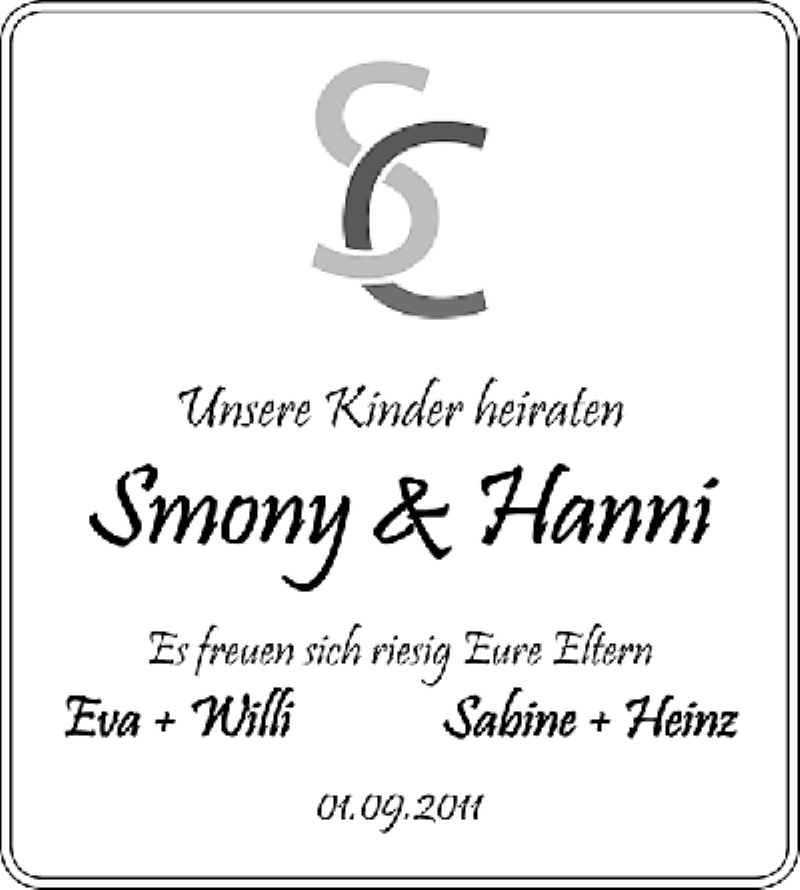 Hochzeitsanzeige von Hanni  von WESER-KURIER