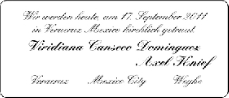 Hochzeitsanzeige von Viridiana Canseco von WESER-KURIER