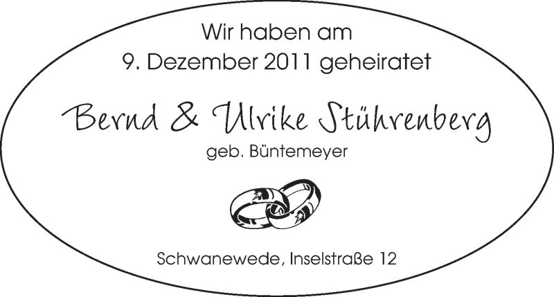 Hochzeitsanzeige von Ulrike Stührenberg von WESER-KURIER