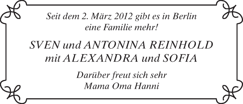 Hochzeitsanzeige von Sven Reinhold von WESER-KURIER