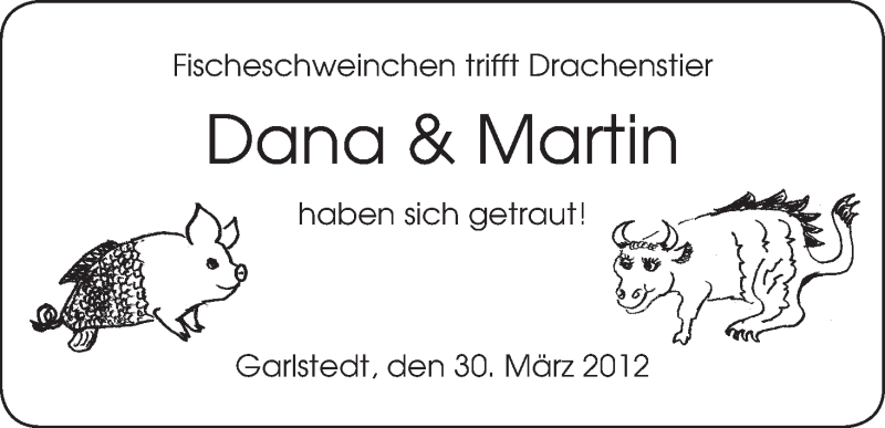 Hochzeitsanzeige von Dana  von WESER-KURIER