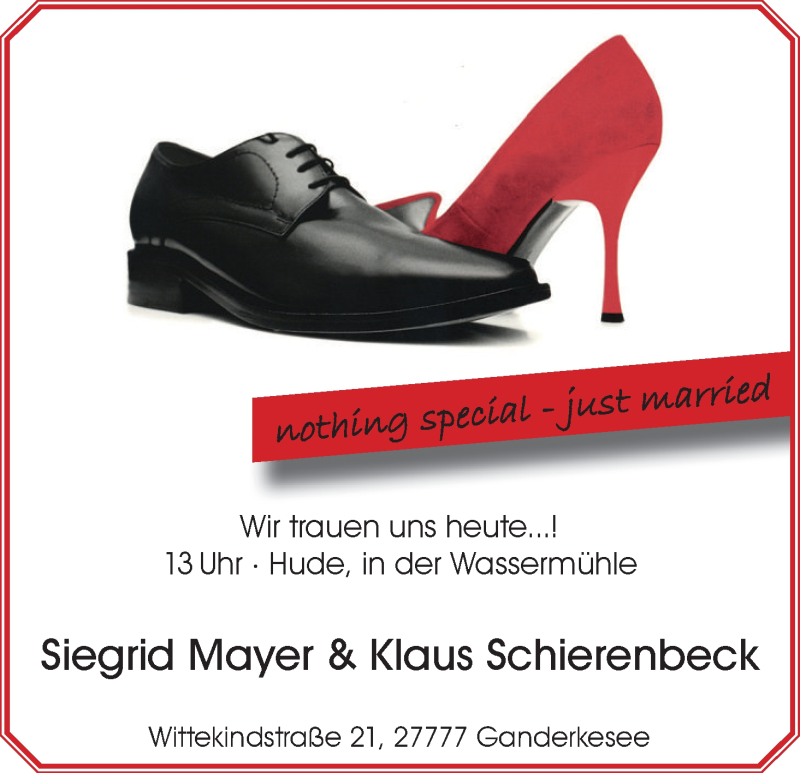Hochzeitsanzeige von Siegrid Mayer von WESER-KURIER