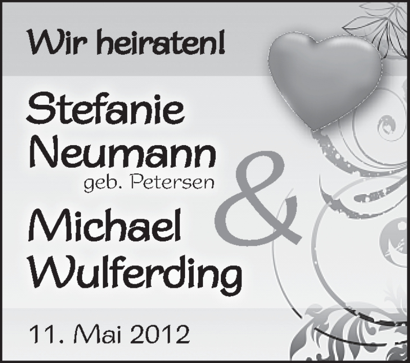 Hochzeitsanzeige von Stefanie Neumann von WESER-KURIER