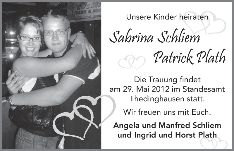 Hochzeitsanzeige von Sabrina Schliem von WESER-KURIER