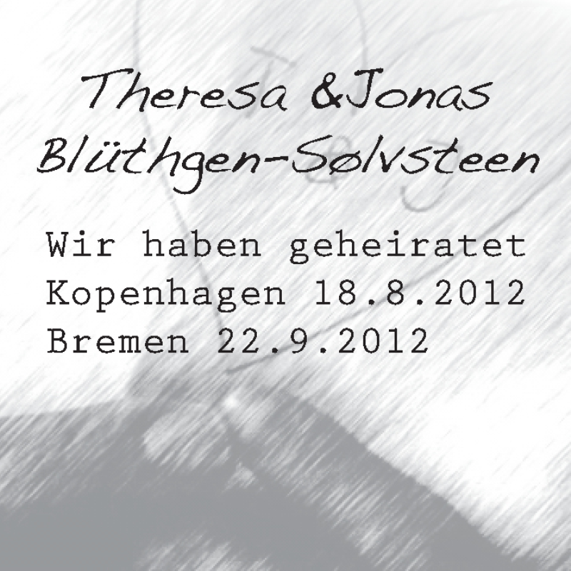 Hochzeitsanzeige von Theresa Blüthgen-Solvsteen von WESER-KURIER