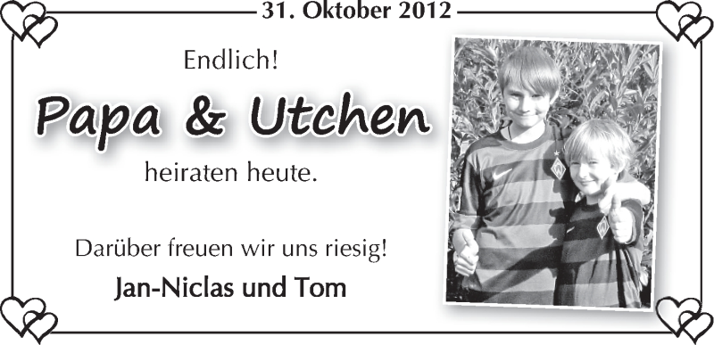 Hochzeitsanzeige von Ute Wengorz von WESER-KURIER