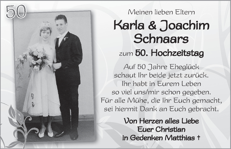 Hochzeitsanzeige von Karla Schnaars von WESER-KURIER