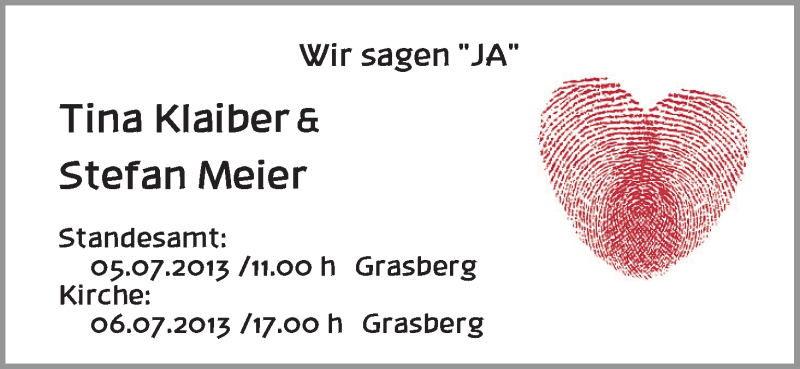 Hochzeitsanzeige von Tina Klaiber von WESER-KURIER