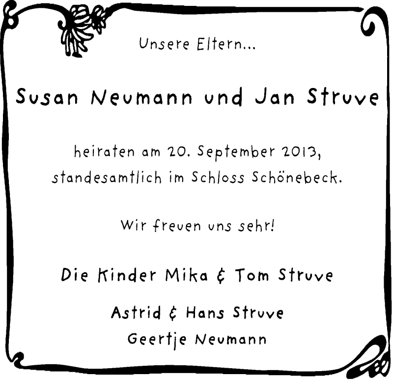 Hochzeitsanzeige von Susan Neumann von WESER-KURIER