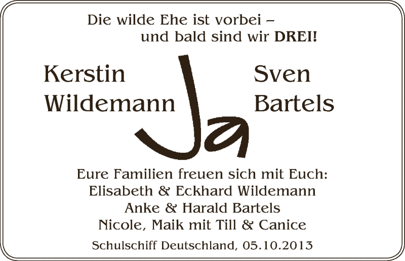 Hochzeitsanzeige von Kerstin Wildemann von WESER-KURIER