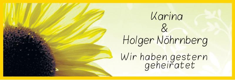 Hochzeitsanzeige von Karina Nöhrnberg von WESER-KURIER