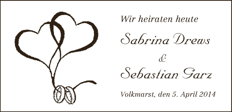 Hochzeitsanzeige von Sabrina Drews von WESER-KURIER