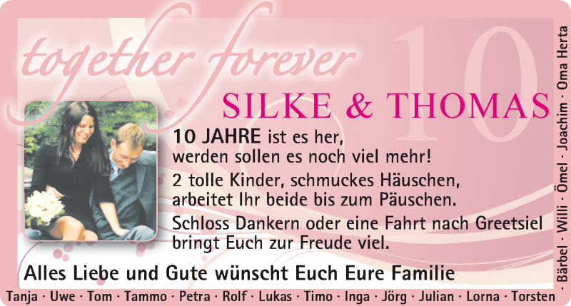 Hochzeitsanzeige von Silke  von WESER-KURIER