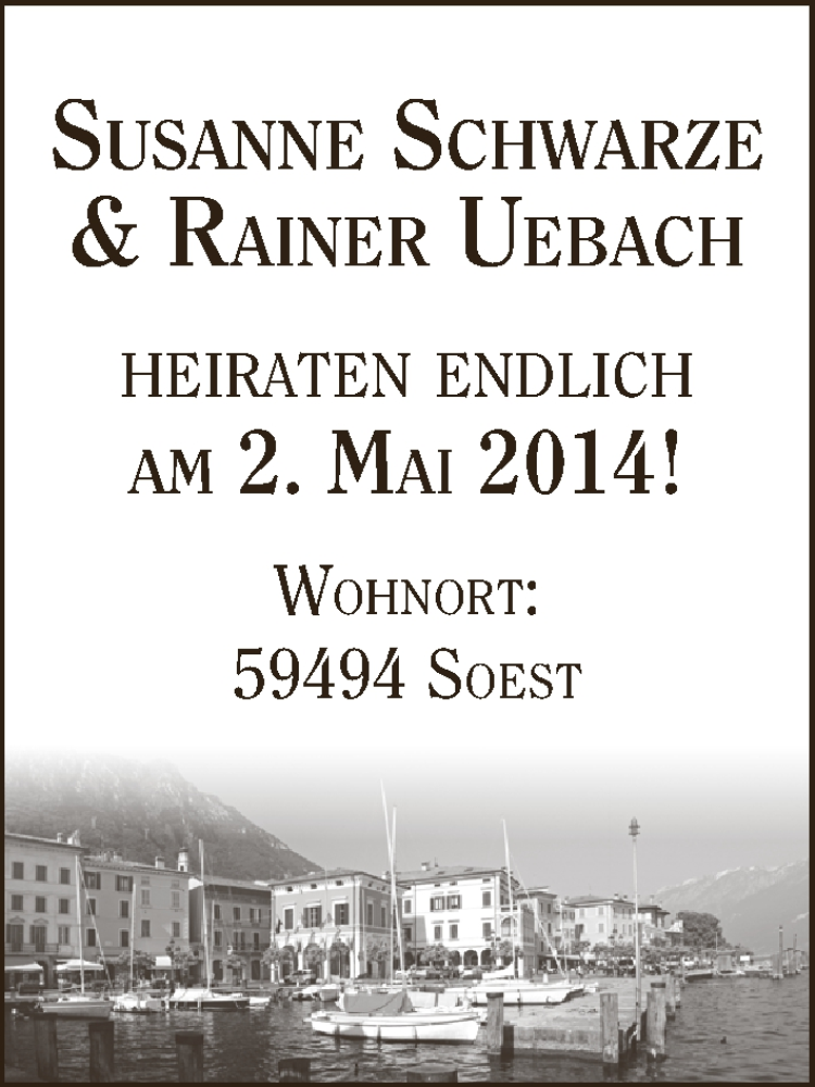 Hochzeitsanzeige von Susanne Schwarze von WESER-KURIER