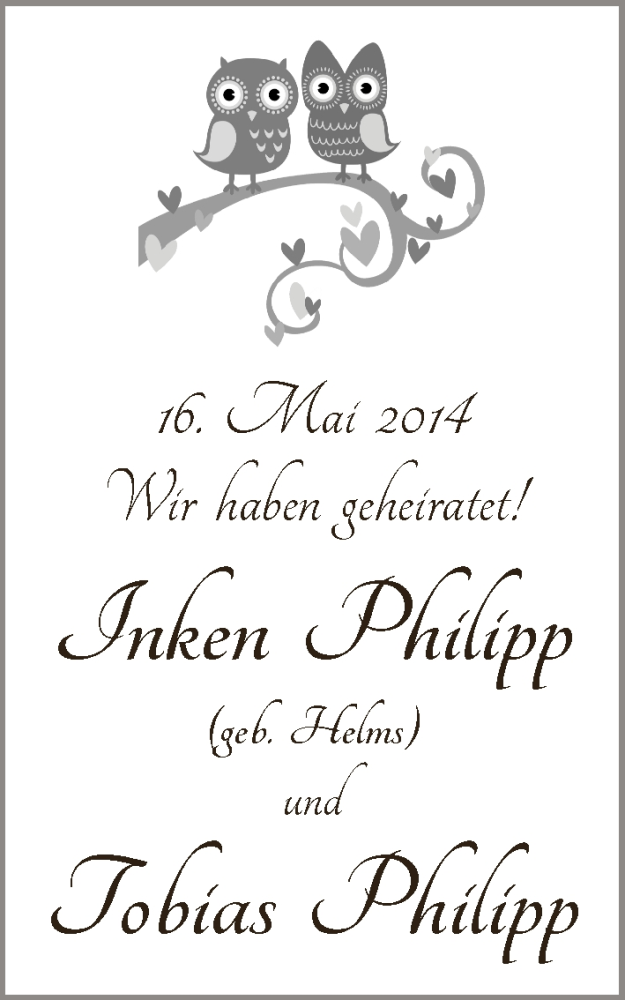 Hochzeitsanzeige von Inken Philipp von WESER-KURIER