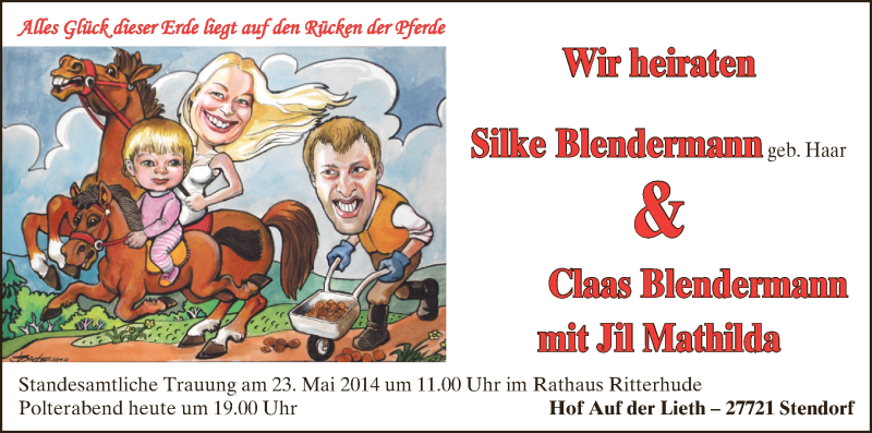 Hochzeitsanzeige von Silke Blendermann von WESER-KURIER