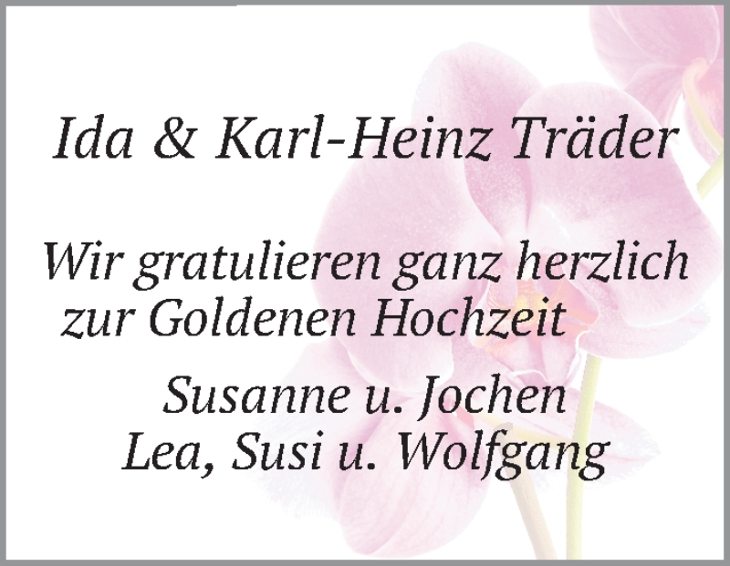 Hochzeitsanzeige von Ida Träder von WESER-KURIER