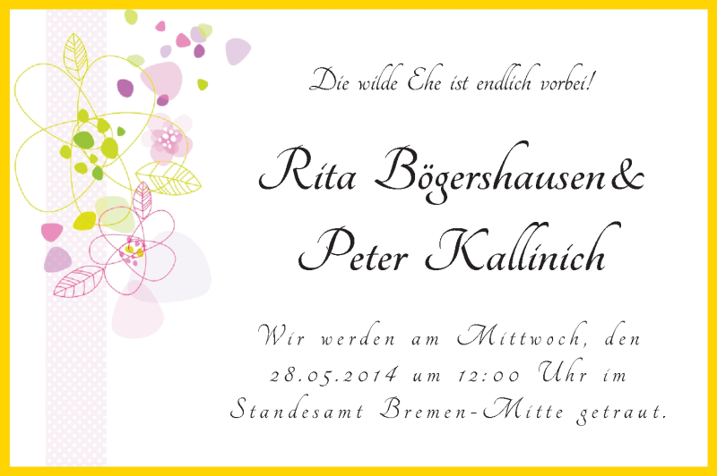 Hochzeitsanzeige von Rita Bögershausen von WESER-KURIER