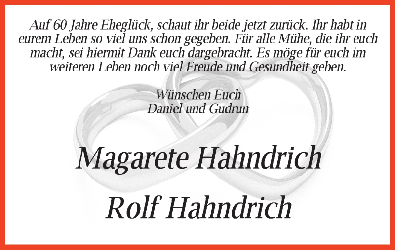 Hochzeitsanzeige von Magarete Hahndrich von WESER-KURIER