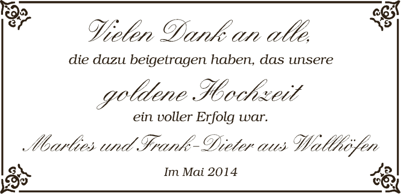 Hochzeitsanzeige von Marlies Wallhöfen von WESER-KURIER