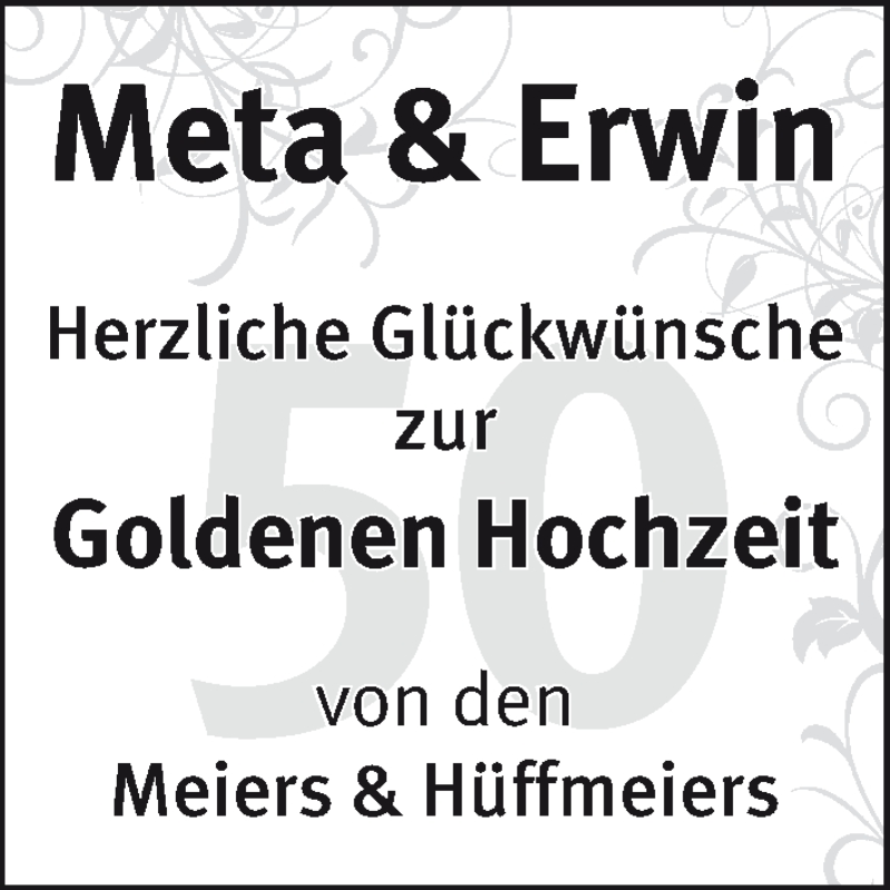 Hochzeitsanzeige von Meta  von WESER-KURIER