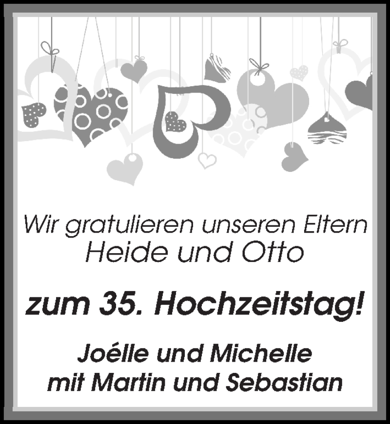 Hochzeitsanzeige von Heide  von WESER-KURIER