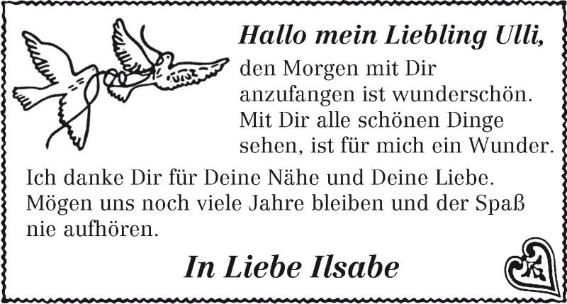 Hochzeitsanzeige von Ulli  von WESER-KURIER