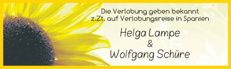 Hochzeitsanzeige von Helga Lampe von WESER-KURIER