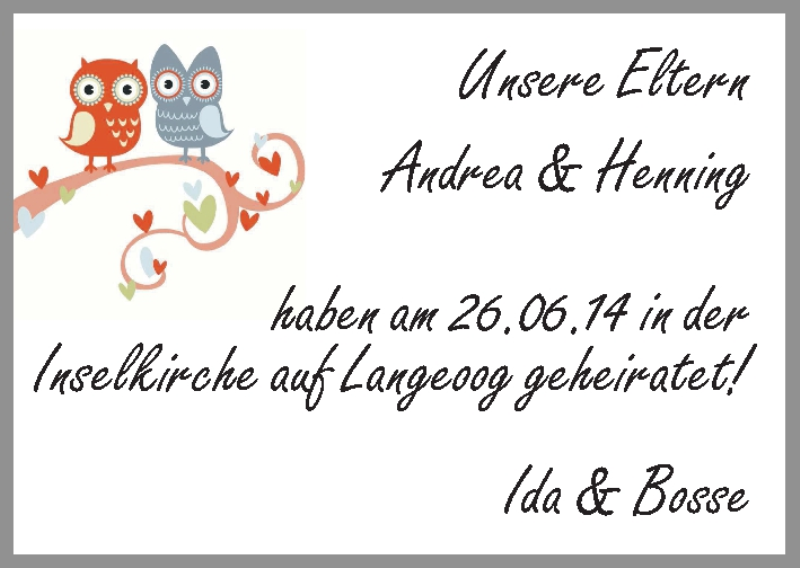 Hochzeitsanzeige von Andrea  von WESER-KURIER