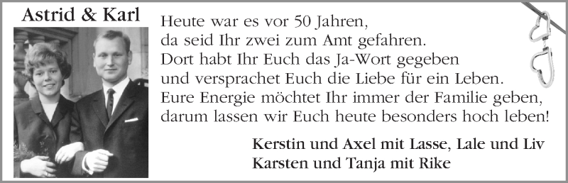 Hochzeitsanzeige von Astrid  von WESER-KURIER