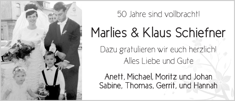 Hochzeitsanzeige von Marlies Schiefner von WESER-KURIER