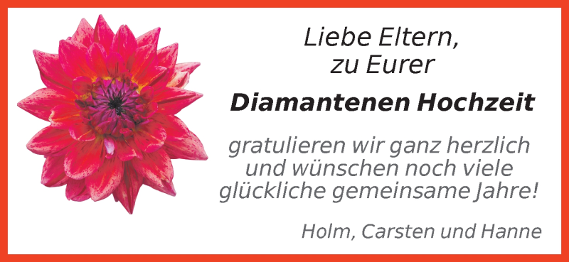 Hochzeitsanzeige von Liebe Eltern  von WESER-KURIER