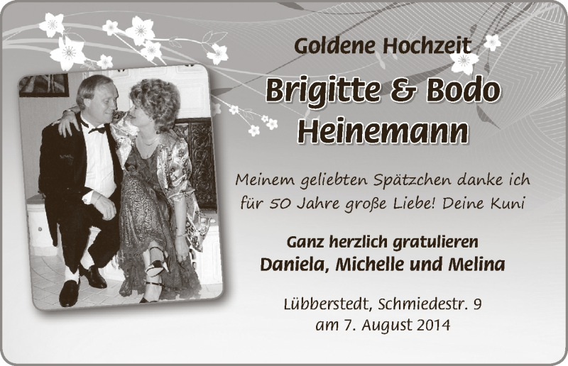 Hochzeitsanzeige von Brigitte Heinemann von WESER-KURIER