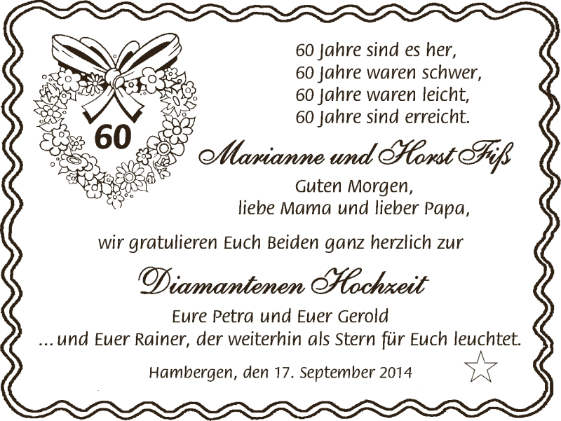 Hochzeitsanzeige von Marianne Fiß von WESER-KURIER