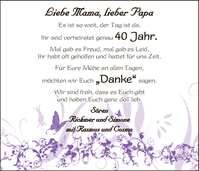 Hochzeitsanzeige von Mama  von WESER-KURIER