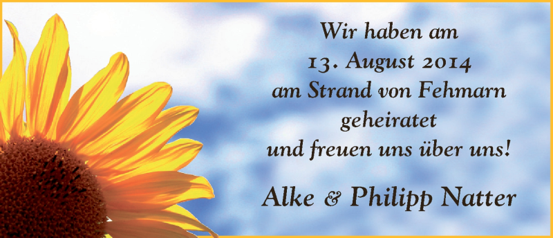 Hochzeitsanzeige von Alke Natter von WESER-KURIER