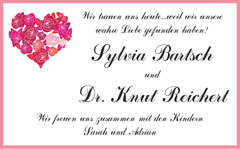 Hochzeitsanzeige von Sylvia Bartsch von WESER-KURIER