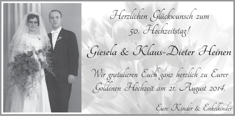 Hochzeitsanzeige von Giesela Heinen von WESER-KURIER