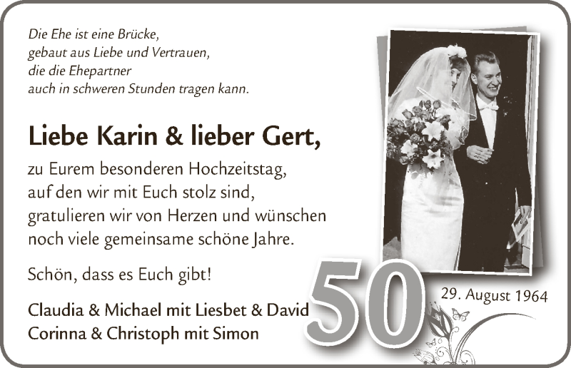 Hochzeitsanzeige von Karin  von WESER-KURIER