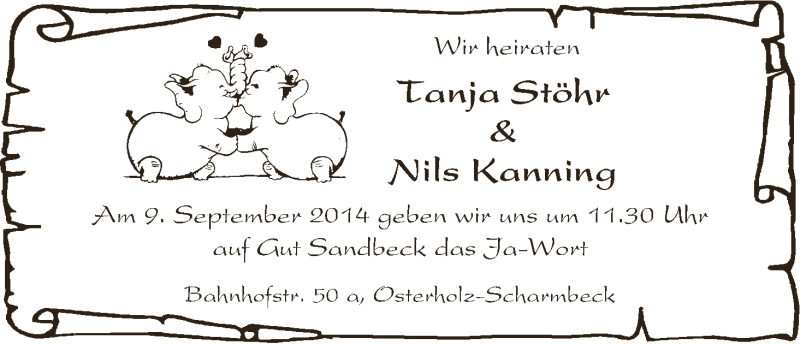 Hochzeitsanzeige von Tanja Stöhr von WESER-KURIER