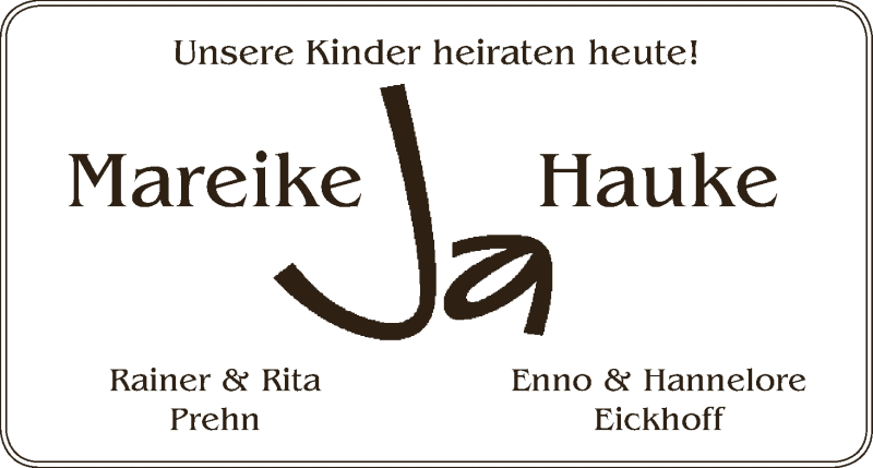 Hochzeitsanzeige von Mareike  von WESER-KURIER