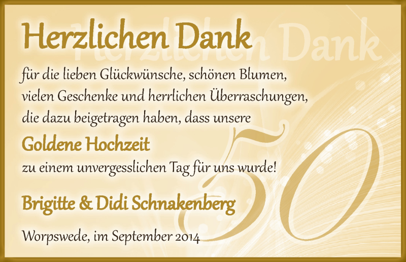 Hochzeitsanzeige von Brigitte Schnakenberg von WESER-KURIER