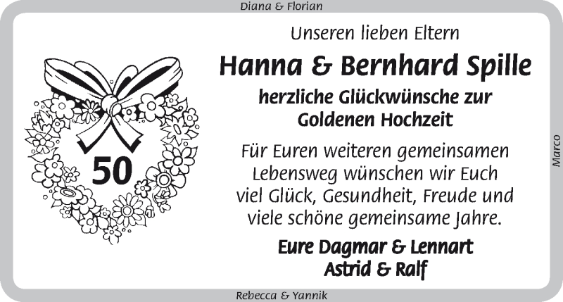 Hochzeitsanzeige von Hanna Spille von WESER-KURIER