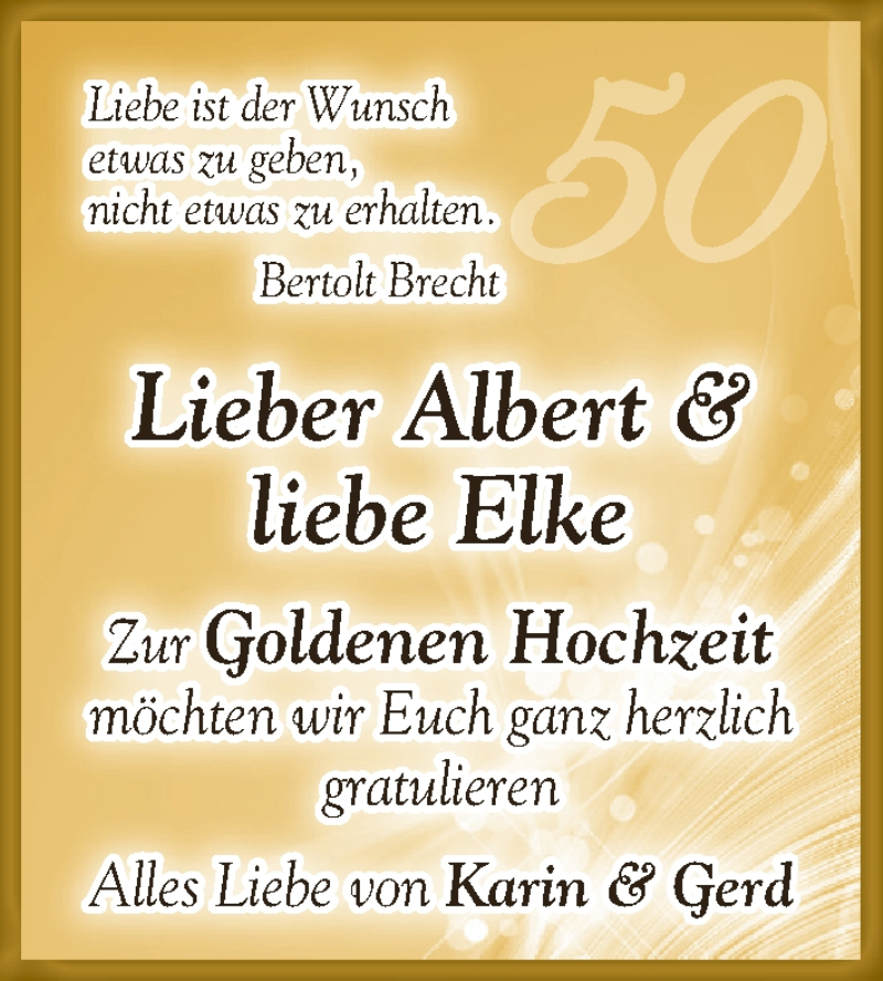 Hochzeitsanzeige von Albert  von WESER-KURIER