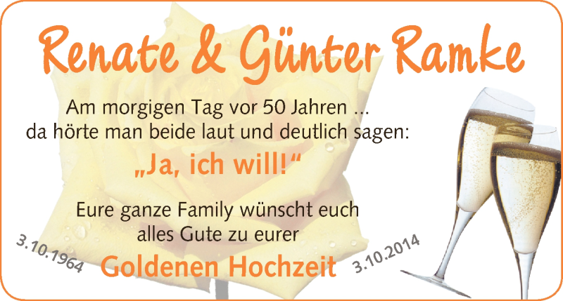 Hochzeitsanzeige von Renate Ramke von WESER-KURIER
