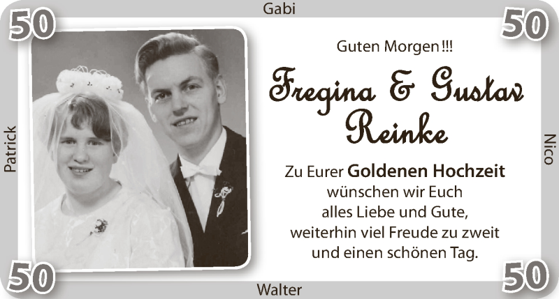 Hochzeitsanzeige von Fregina Reinke von WESER-KURIER