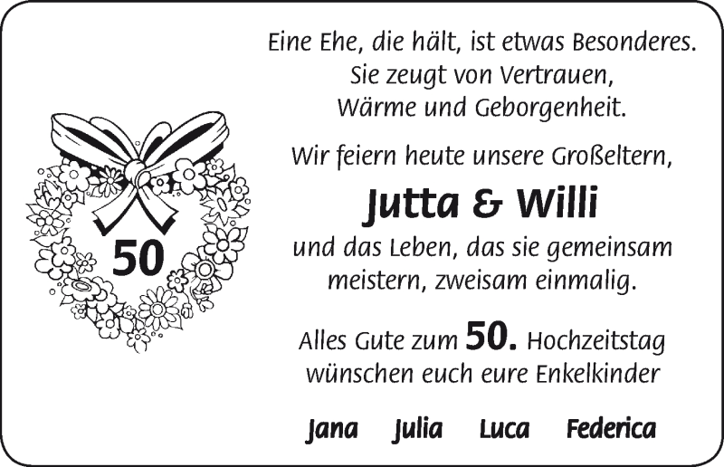 Hochzeitsanzeige von Jutta  von WESER-KURIER
